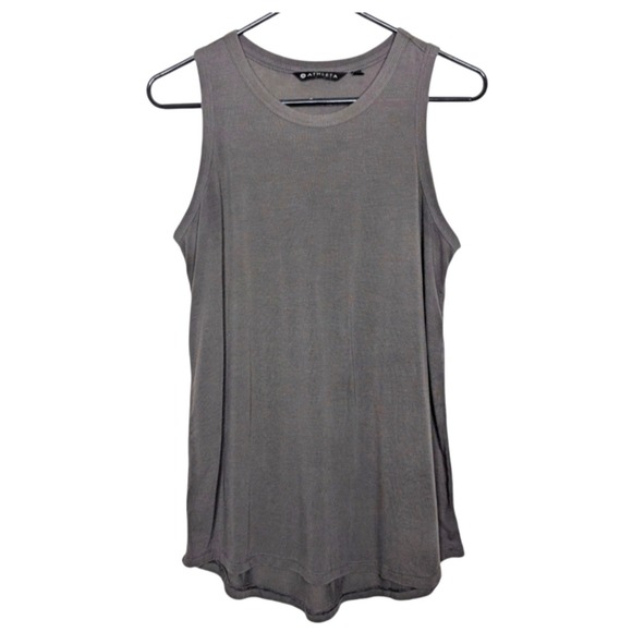 Athleta Tops - Athleta Renew Tank Top‎ Charcoal Gray Sleeveless Crew Neck Athleisure Soft L EUC